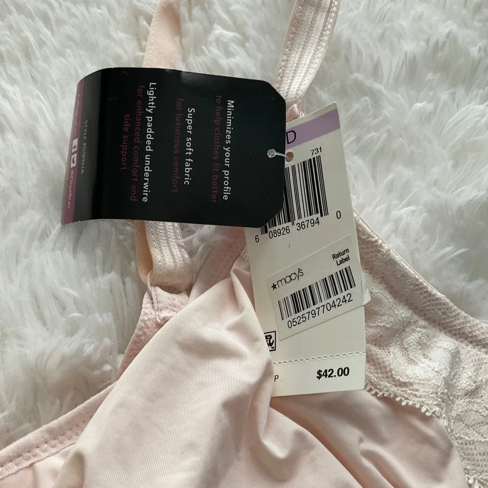 Olga Cloud 9 Minimizer Super Soft Lace Detail Bra - Size 38D - NEW
